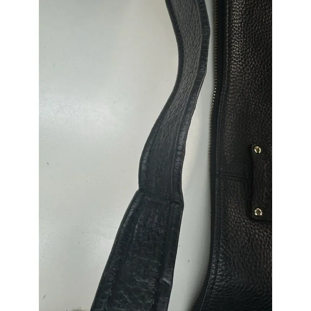 Kate Spade Black Genuine Pebbled Leather XL Hobo Shoulder Bag